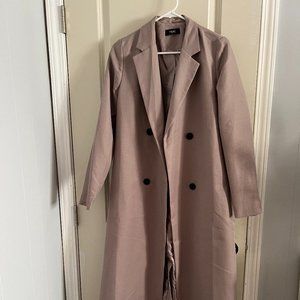Beige Floor Length Trench Coat Women’s Size Small